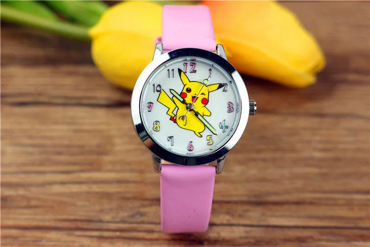 Pokémon Dial Kids Watch - Cute Anime Design - Luminous Quartz Leather Wrist Watch - Perfect Birthday Gift for Kids-12-