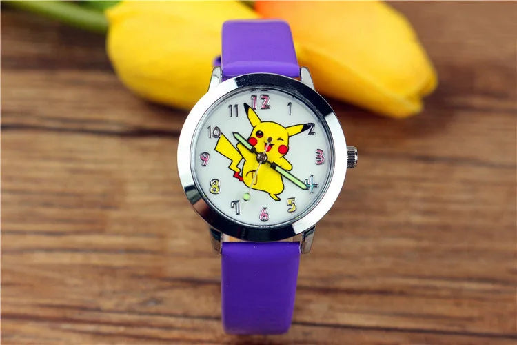 Pokémon Dial Kids Watch - Cute Anime Design - Luminous Quartz Leather Wrist Watch - Perfect Birthday Gift for Kids-9-