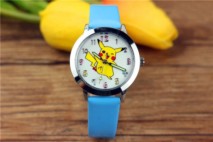 Pokémon Dial Kids Watch - Cute Anime Design - Luminous Quartz Leather Wrist Watch - Perfect Birthday Gift for Kids-11-