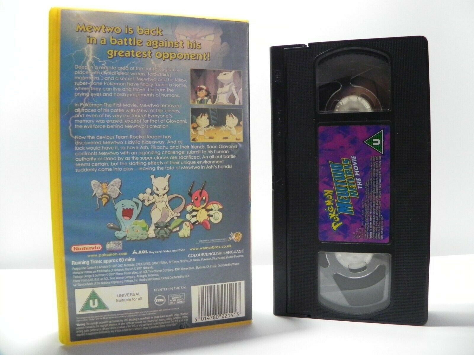 Pokemon Mewtwo Returns: The Movie - Classic Animation - Children's - Pal VHS-