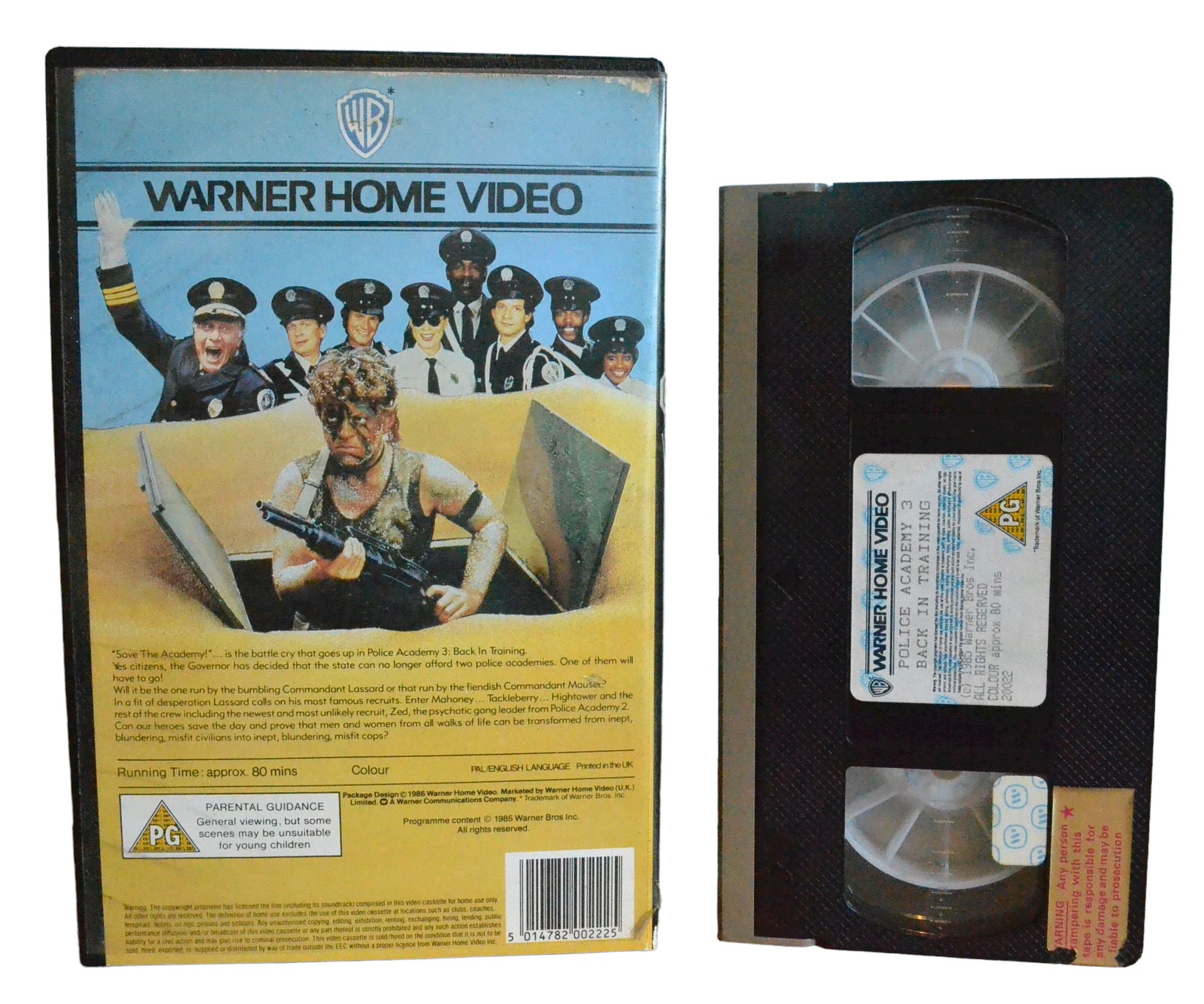 Police Academy 3 : Back In Training - Steve Guttenberg - Warner Home Video - Comedy - Large Box - Pal VHS-