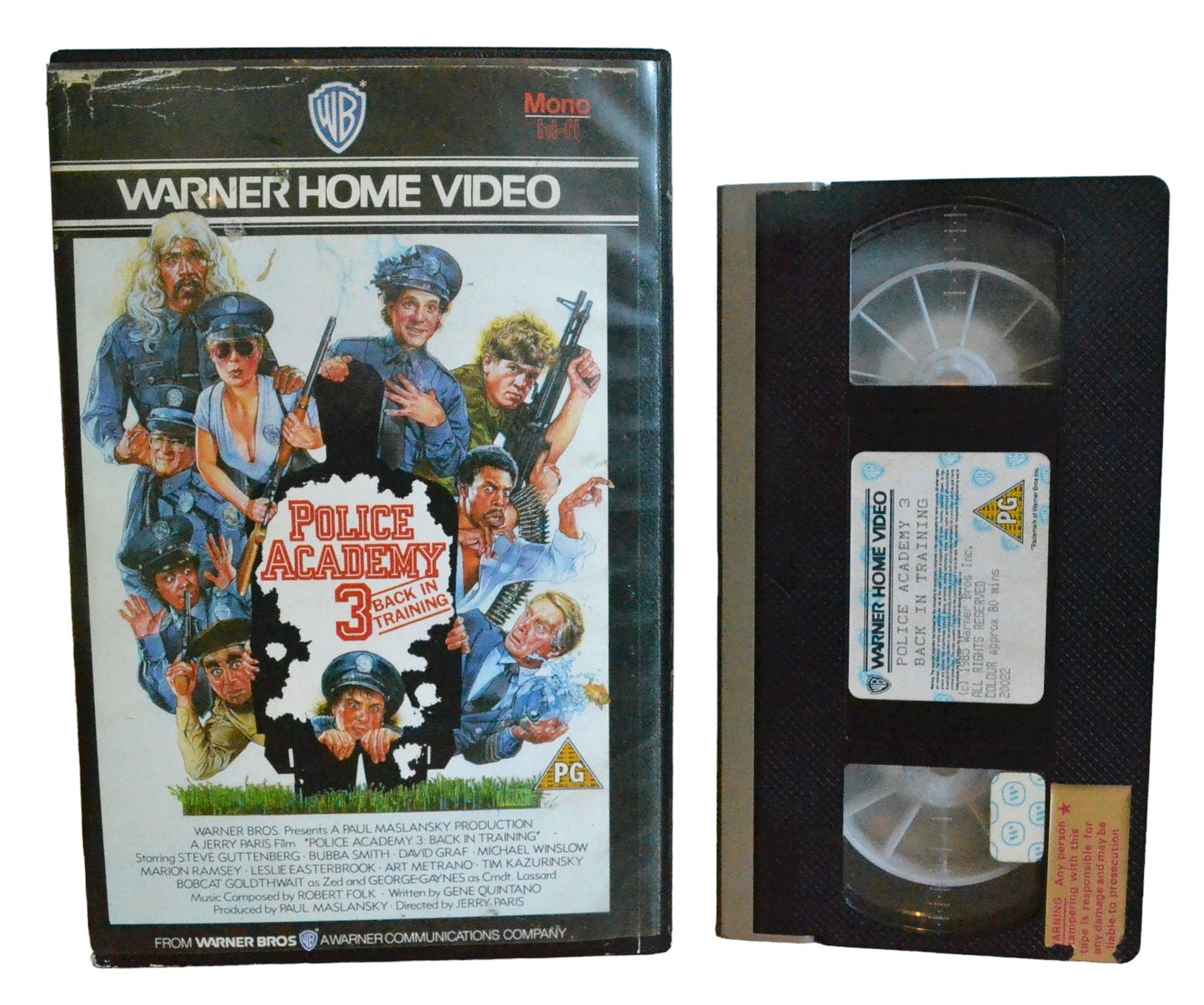 Police Academy 3 : Back In Training - Steve Guttenberg - Warner Home Video - Comedy - Large Box - Pal VHS-