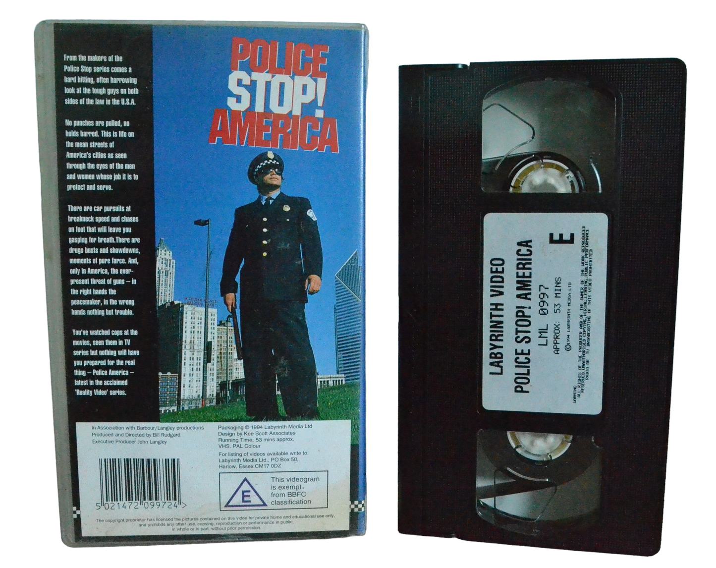 Police Stop! America - Graham Cole - Labyrinth Video - LML 0997 - Steam Trains - Pal - VHS-