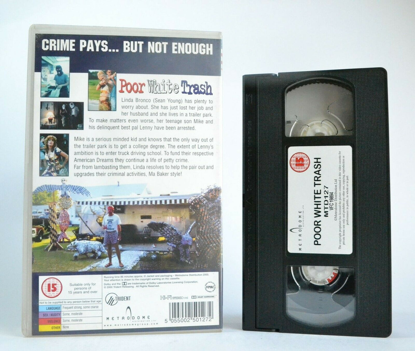 Poor White Trash (2000): Crime Comedy - Large Box - S.Young/J.Pressly - Pal VHS-