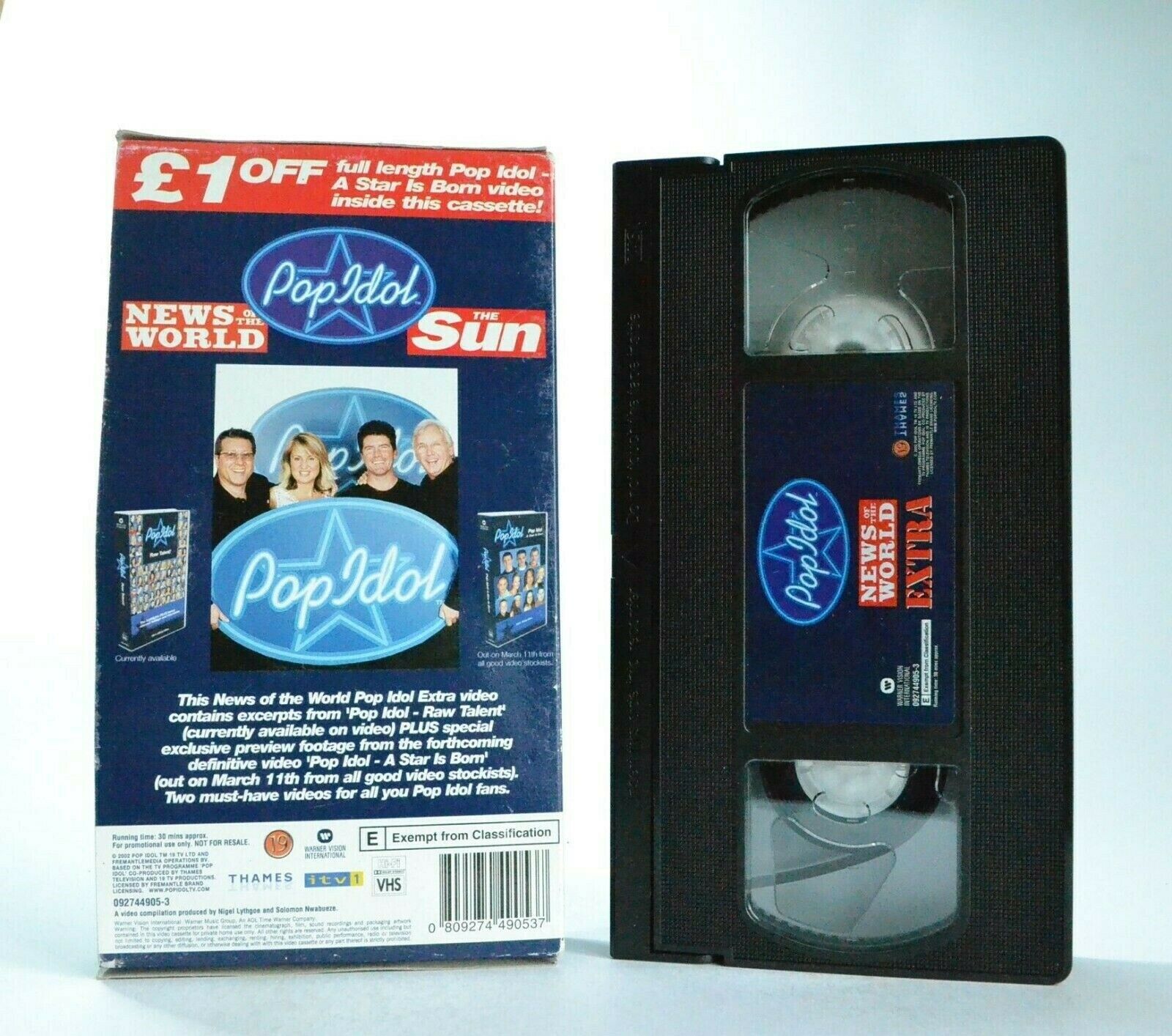 Pop Idol: News Of The World - Carton Box - TV Music Show - Entertainment - VHS-