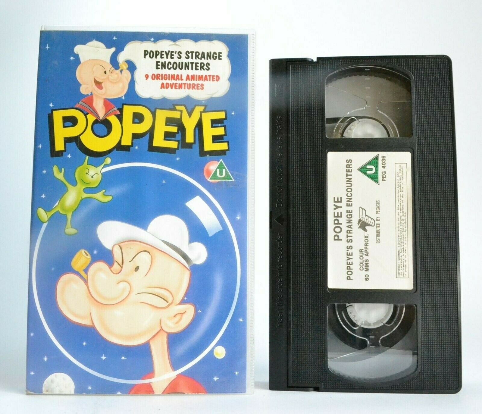 Popeye: Popeye's Strange Encounters - Animated Adventures - Children's - Pal VHS-