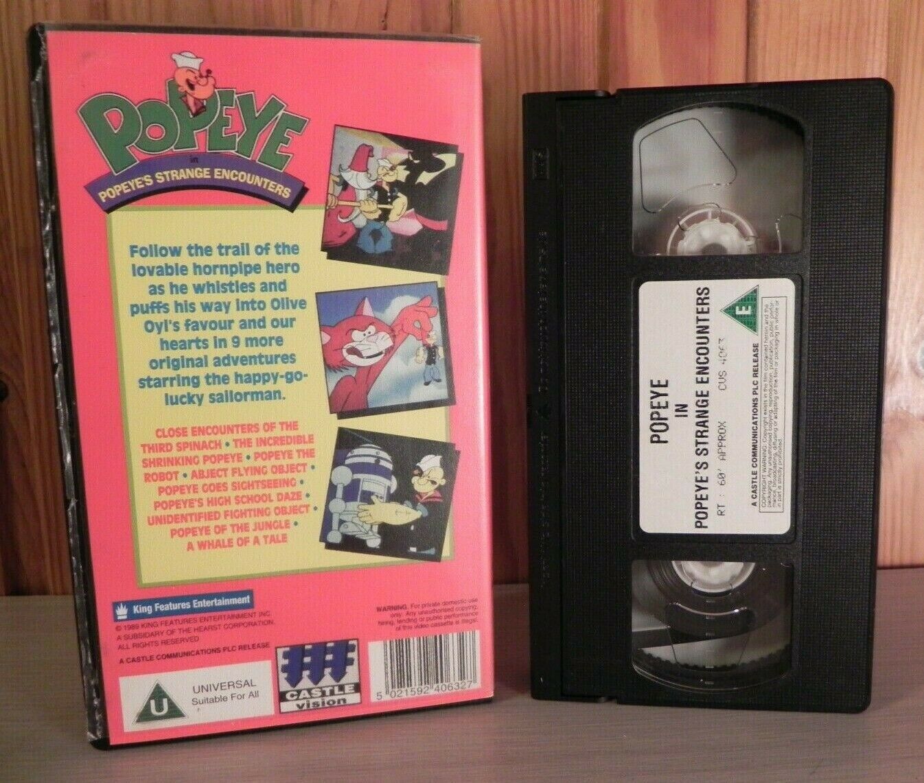 Popeye: Strange Encounters (1989) - Animated Adventures - Children's - Pal VHS-