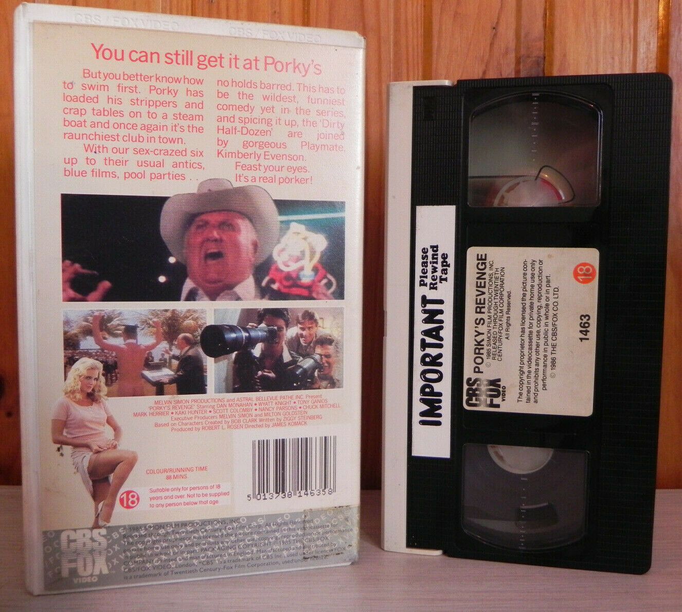 Porky's Revenge - Naughty Teenager - Pre-Cert - Original CBS - Ex-Rental - VHS-