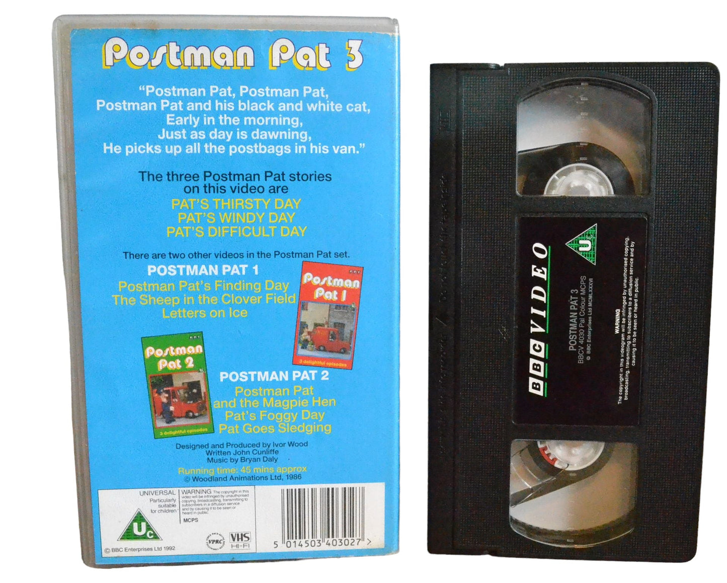 Postman Pat 3 (Pat's Thirsty Day) - BBC Video - BBCV4030 - Children - Pal - VHS-