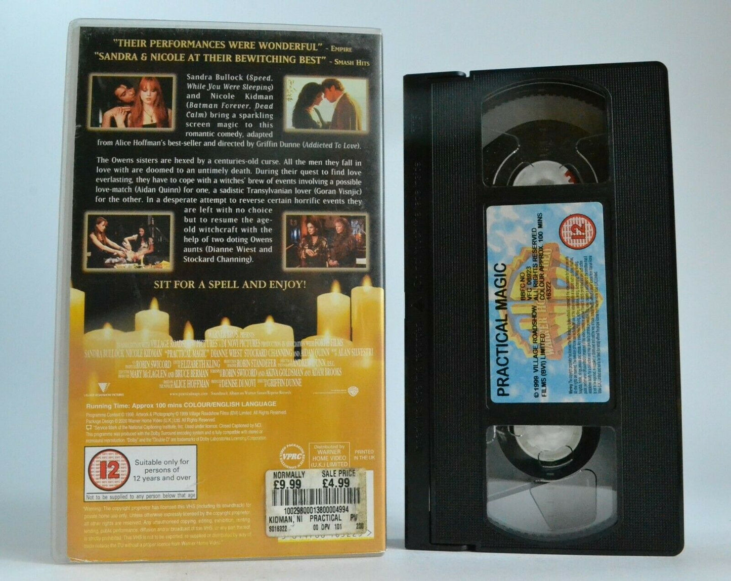 Practical Magic (1998): Witchcraft Fantasy - Sandra Bullock/Nicole Kidman - VHS-