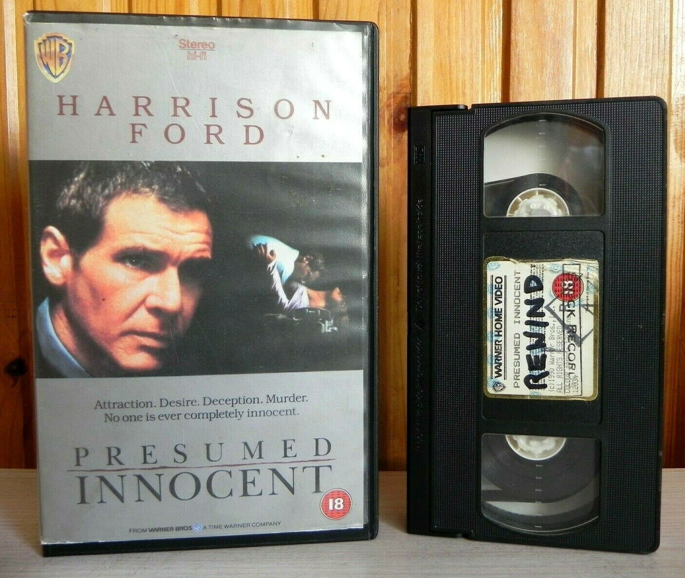 Presumed Innocent - Court Drama - Scott Turow - Large Box - Harrison Ford - VHS-