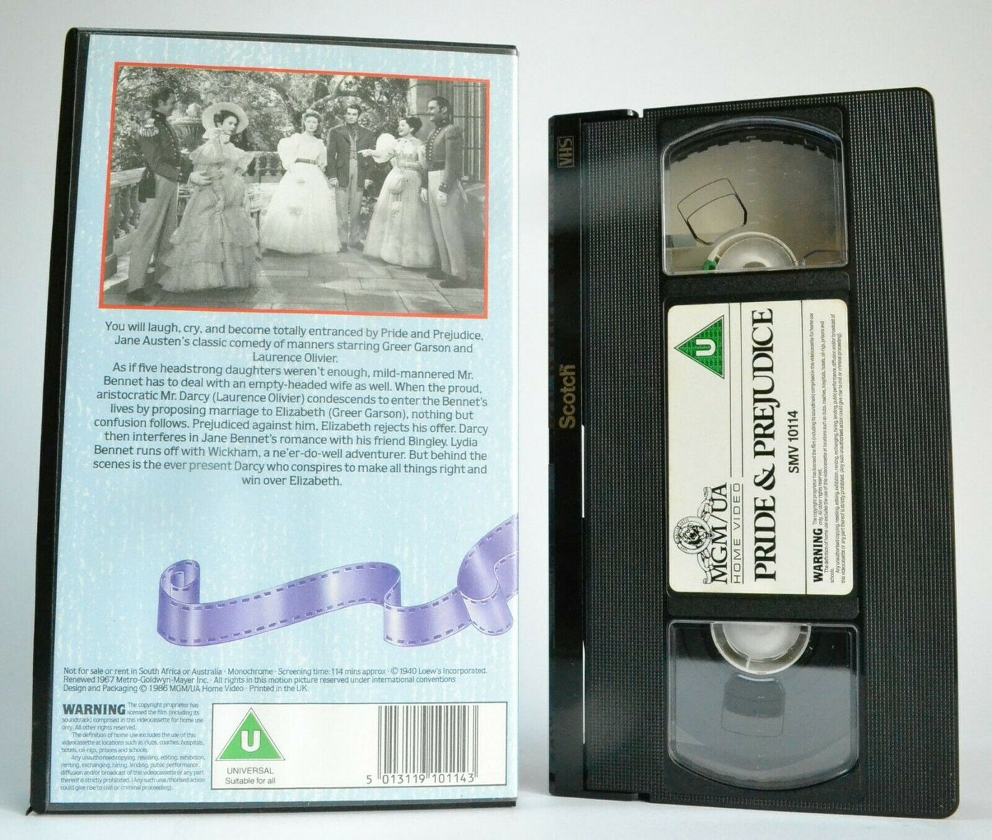 Pride And Prejudice [MGM Classics] Jane Austen - Comedy - Greer Garson - Pal VHS-