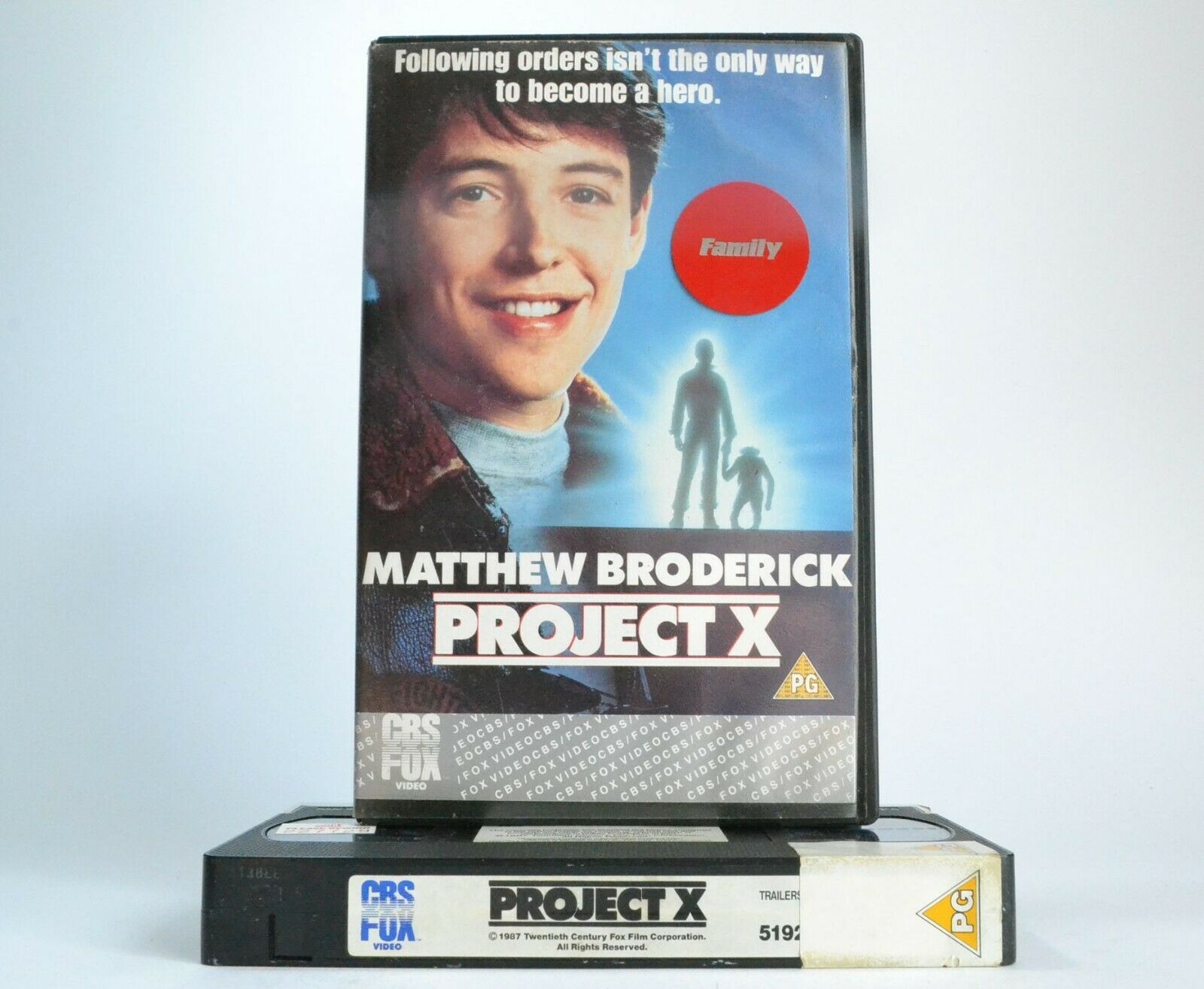 Project X: (1987) CBS/FOX - Sci-Fi - Large Box - Matthew Broderick - Pal VHS-