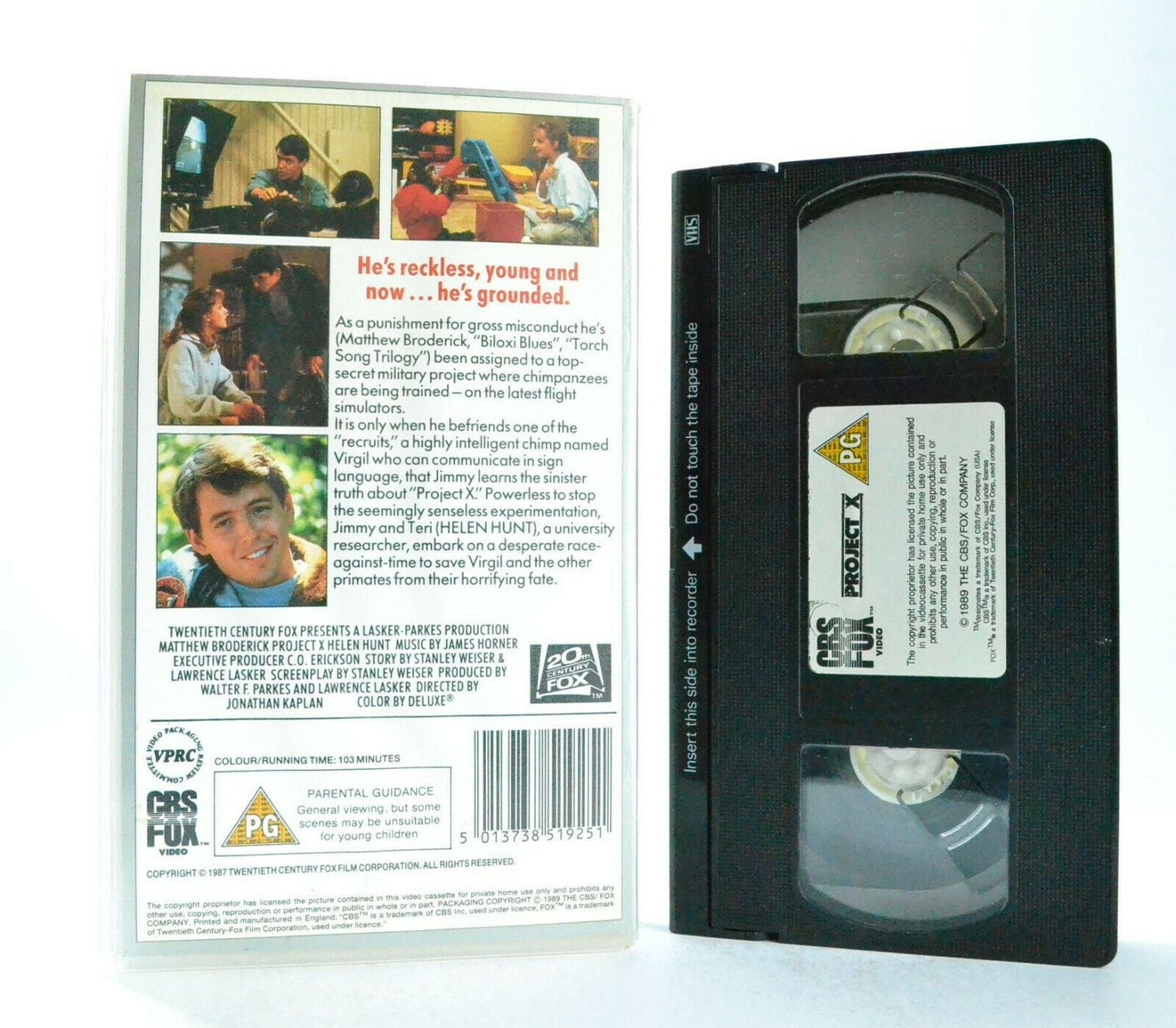 Project X - CBS/FOX - Sci-Fi Comedy - Matthew Broderick - Helen Hunt - Pal VHS-