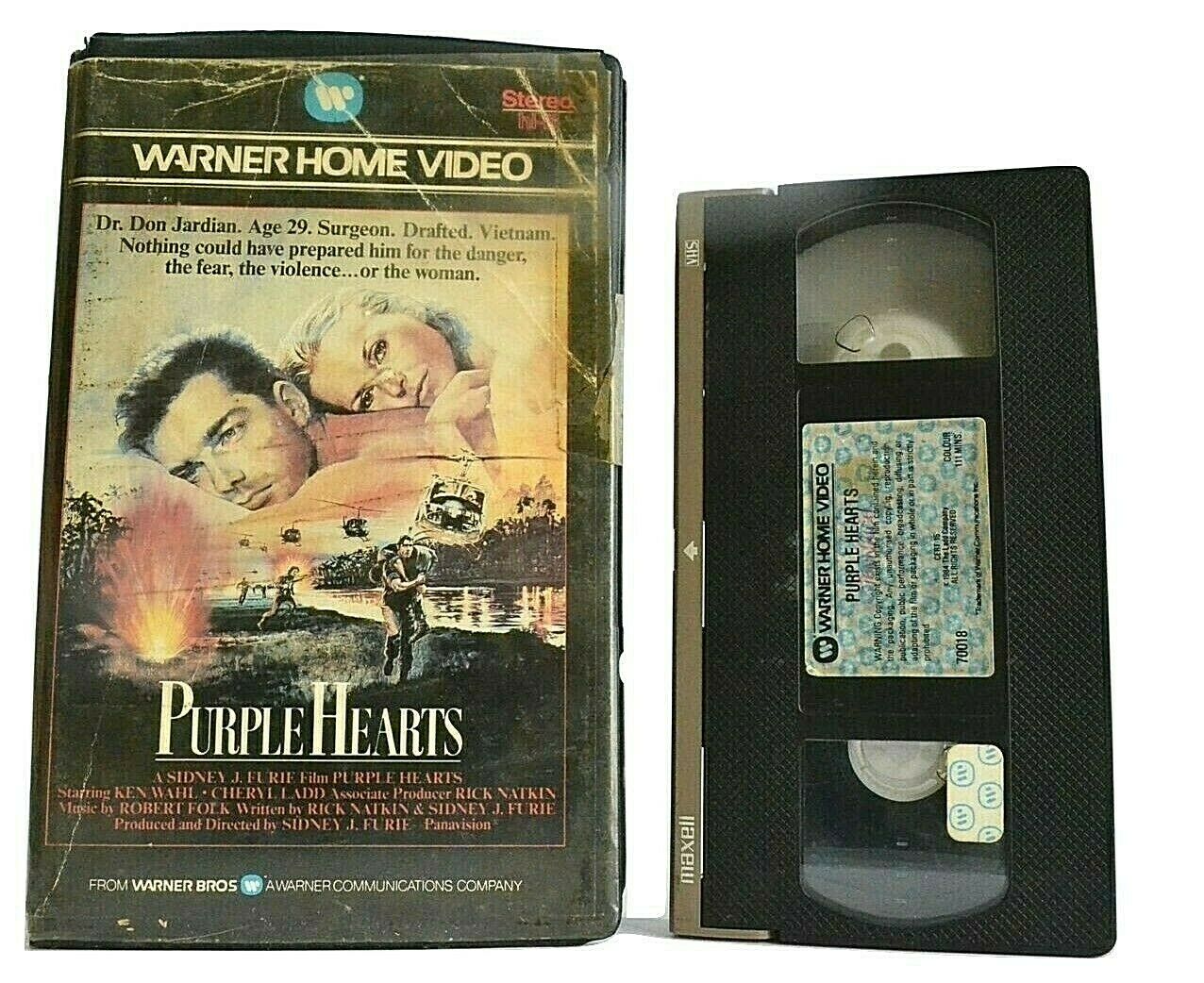 Purple Hearts: (1985) Warner Home - War Drama - Large Box - Vietnam War - VHS-