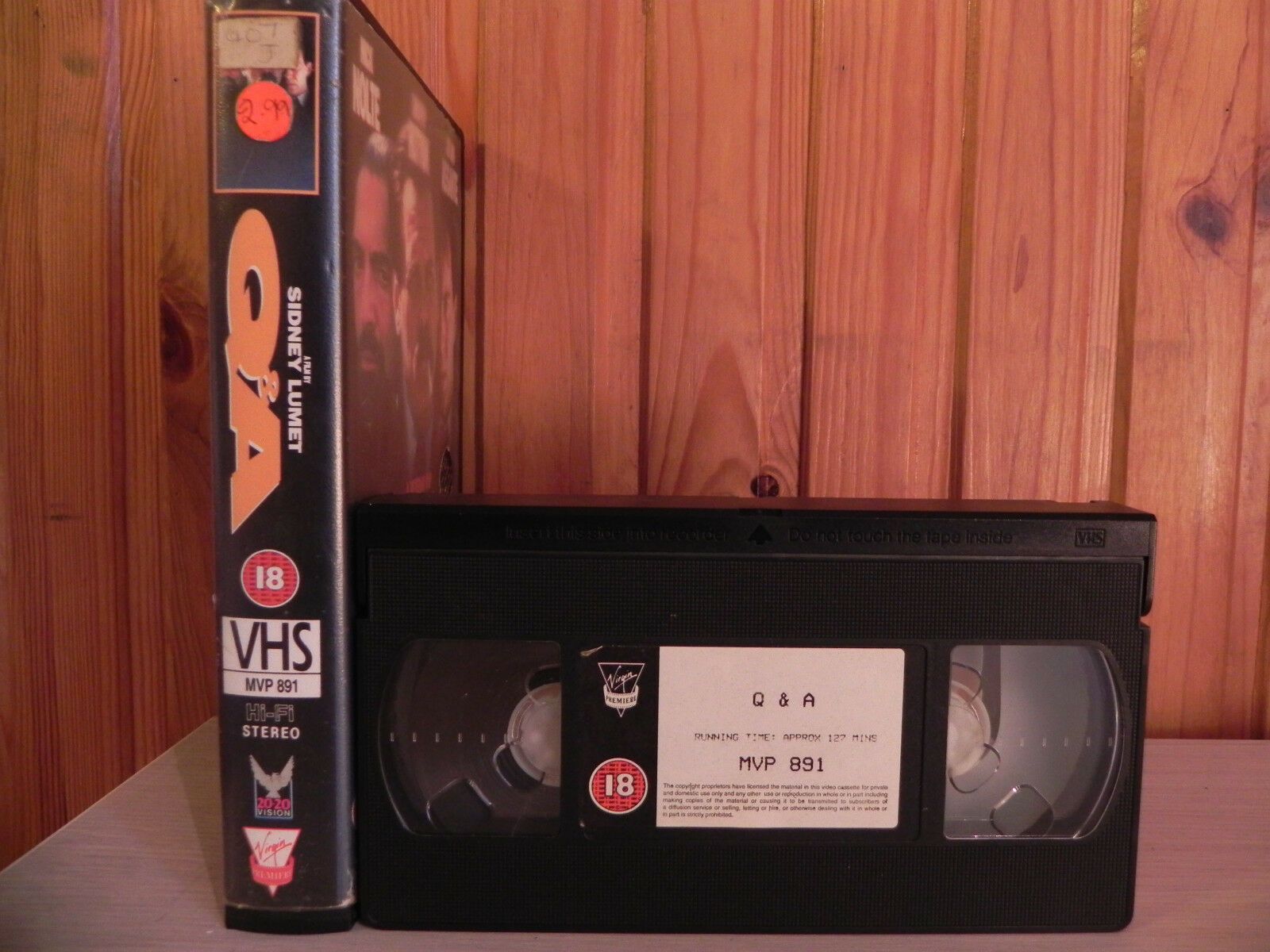 Q&A - Nick Nolte - Timothy Hutton - 1990 Virgin Video - Big Box - ExRental - VHS-