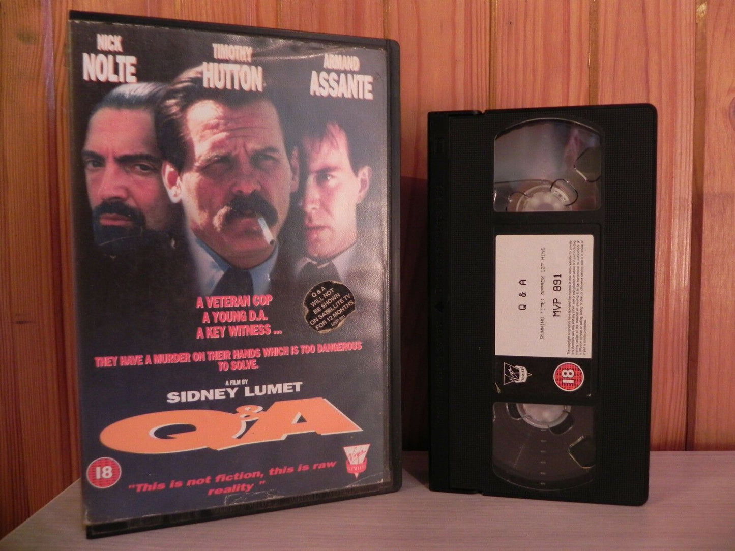 Q&A - Nick Nolte - Timothy Hutton - 1990 Virgin Video - Big Box - ExRental - VHS-