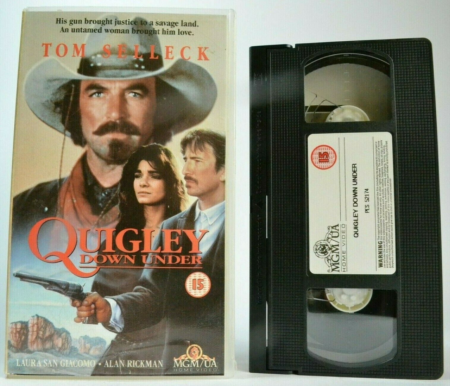 Quigley Down Under (1990) - Romantic Western - Tom Selleck / Alan Rickman - VHS-