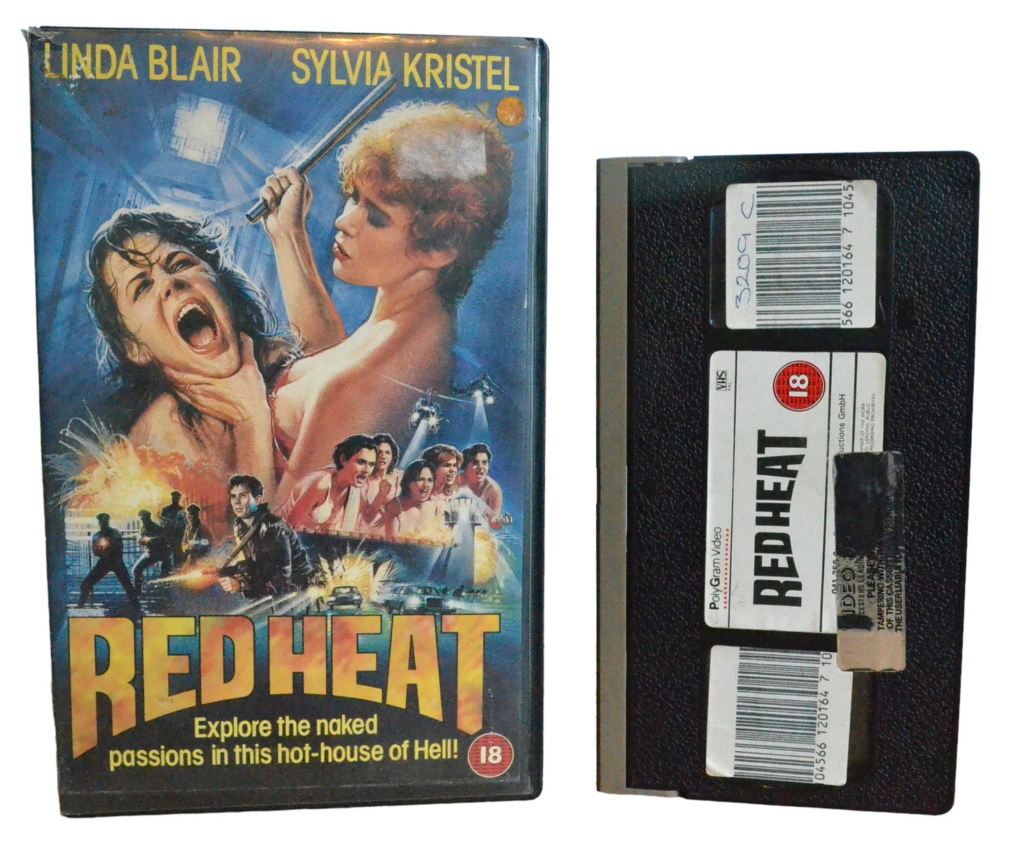 RED HEAT (Passions In This Hot-House Of Hell!) - Linda Blair - PolyGram Video - Large Box - PAL - VHS-