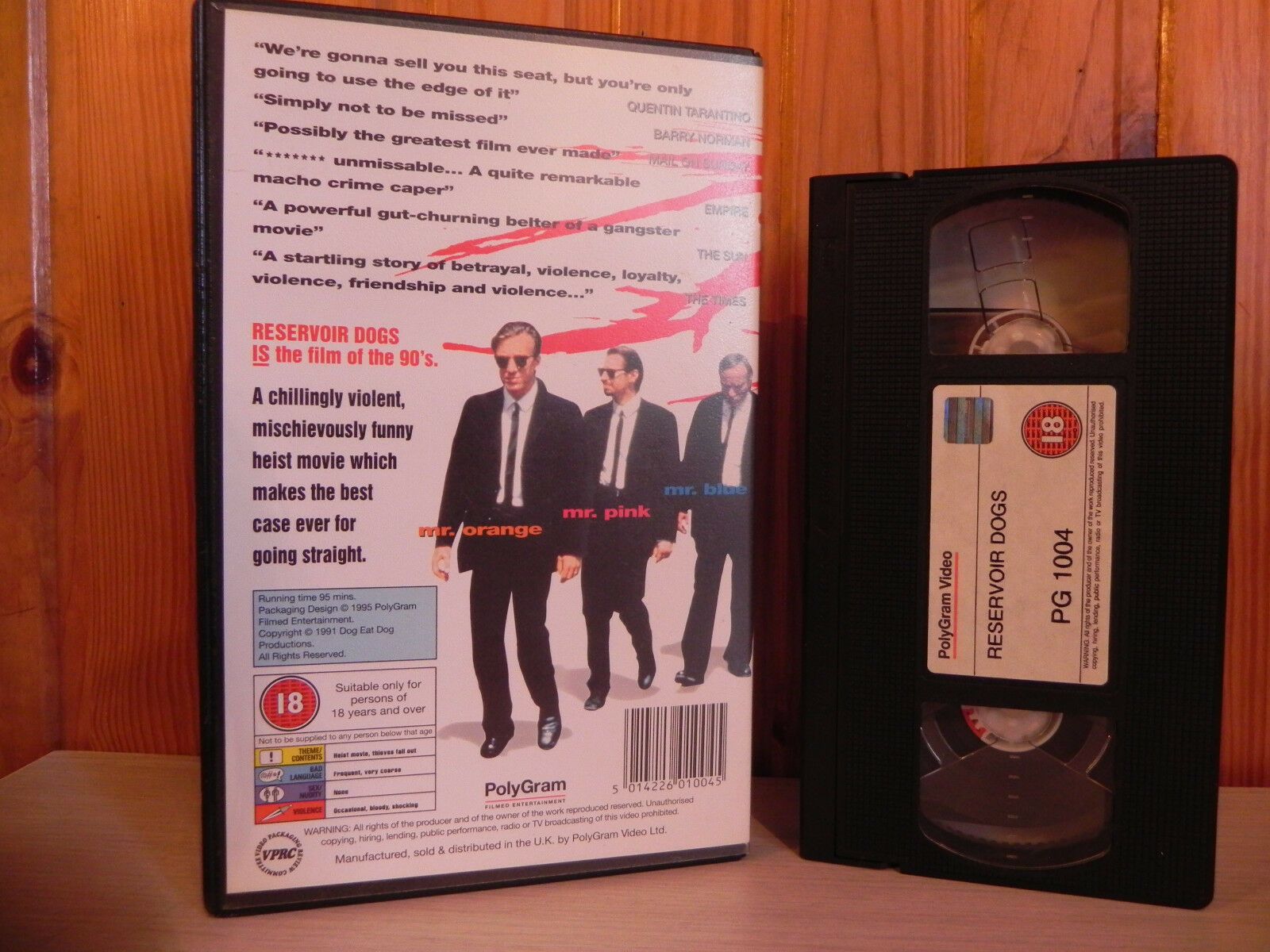 RESERVOIR DOGS - Large Box - Original UK UNCUT Release - Polygram Video - VHS-