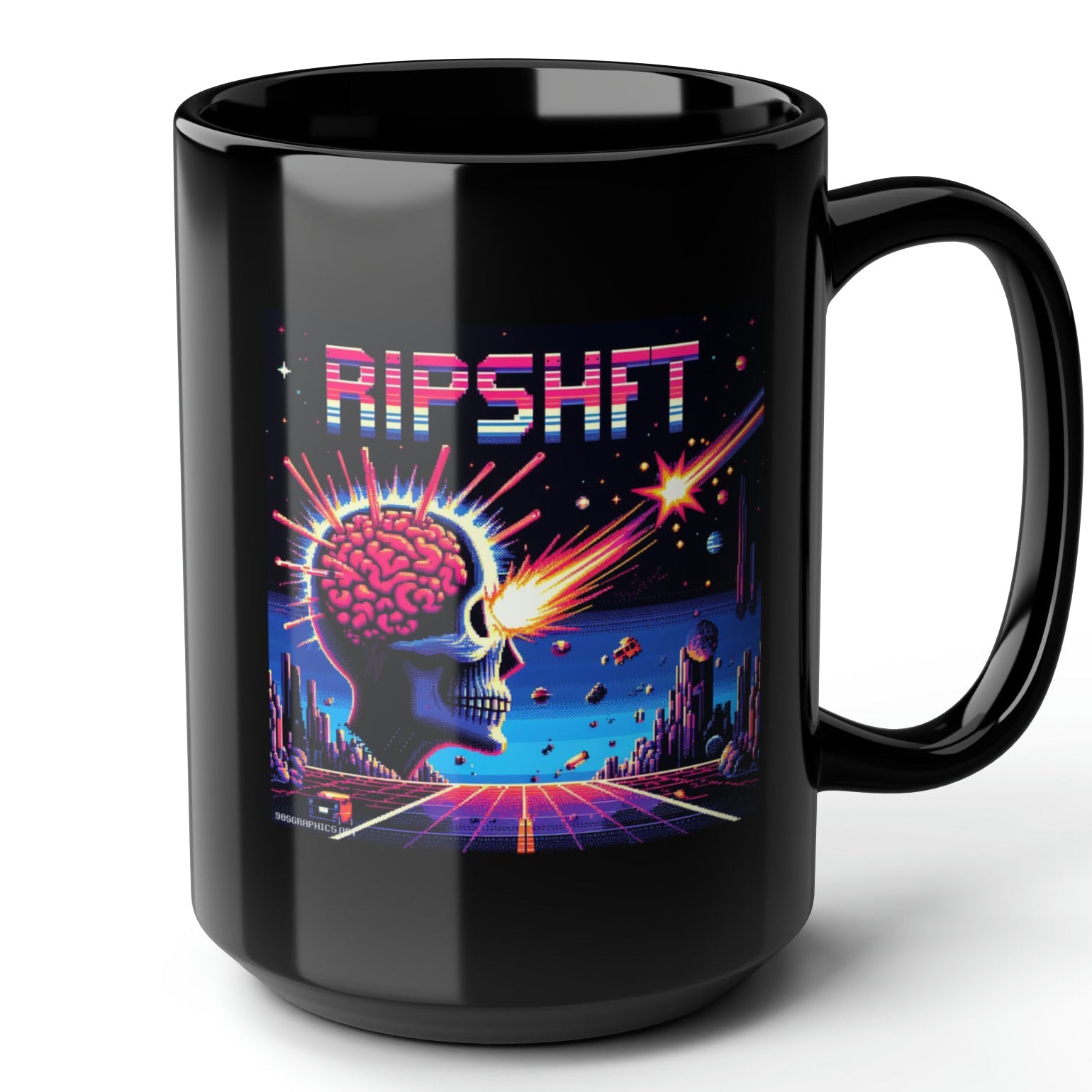 Ripshft Black Mug (15oz) - best arcade games-15oz-