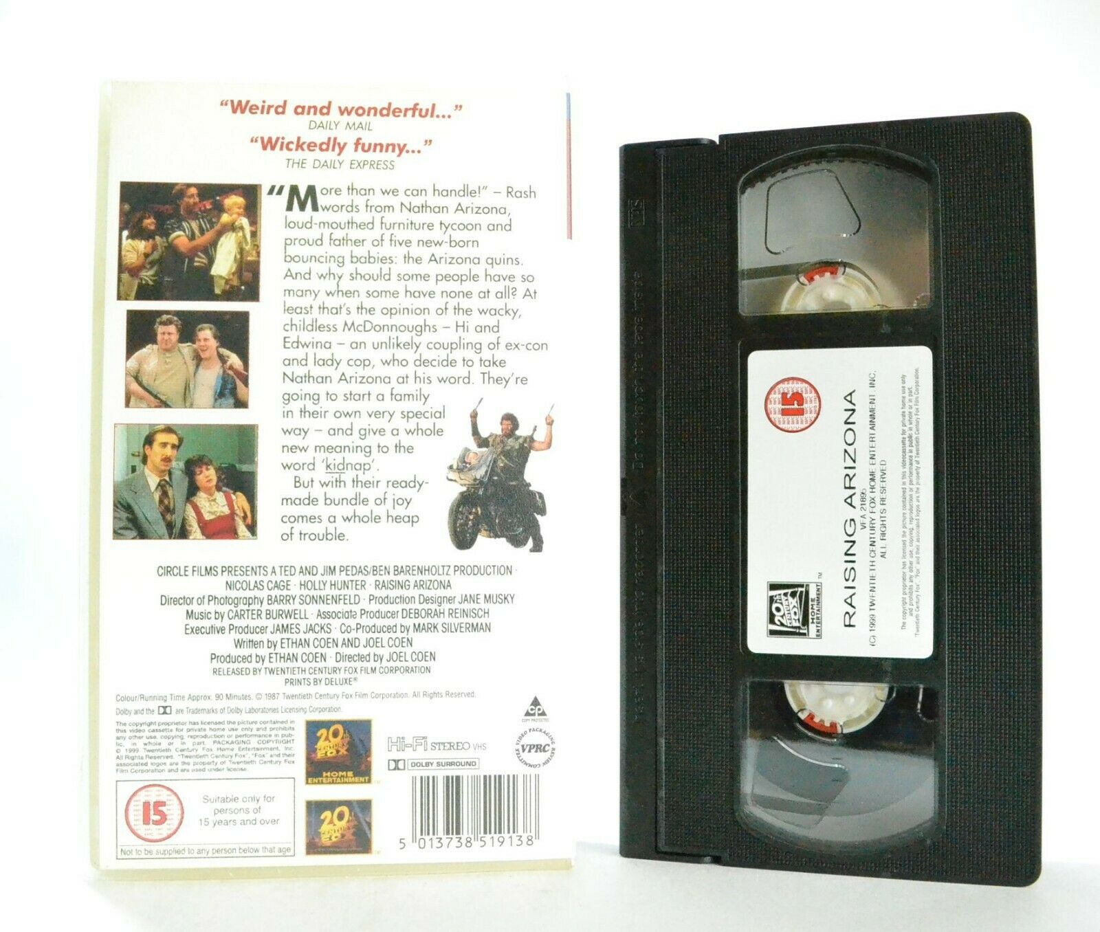 Raising Arizona: Film By Joel Coen (1987) - Crime Comedy - Nicolas Cage - VHS-