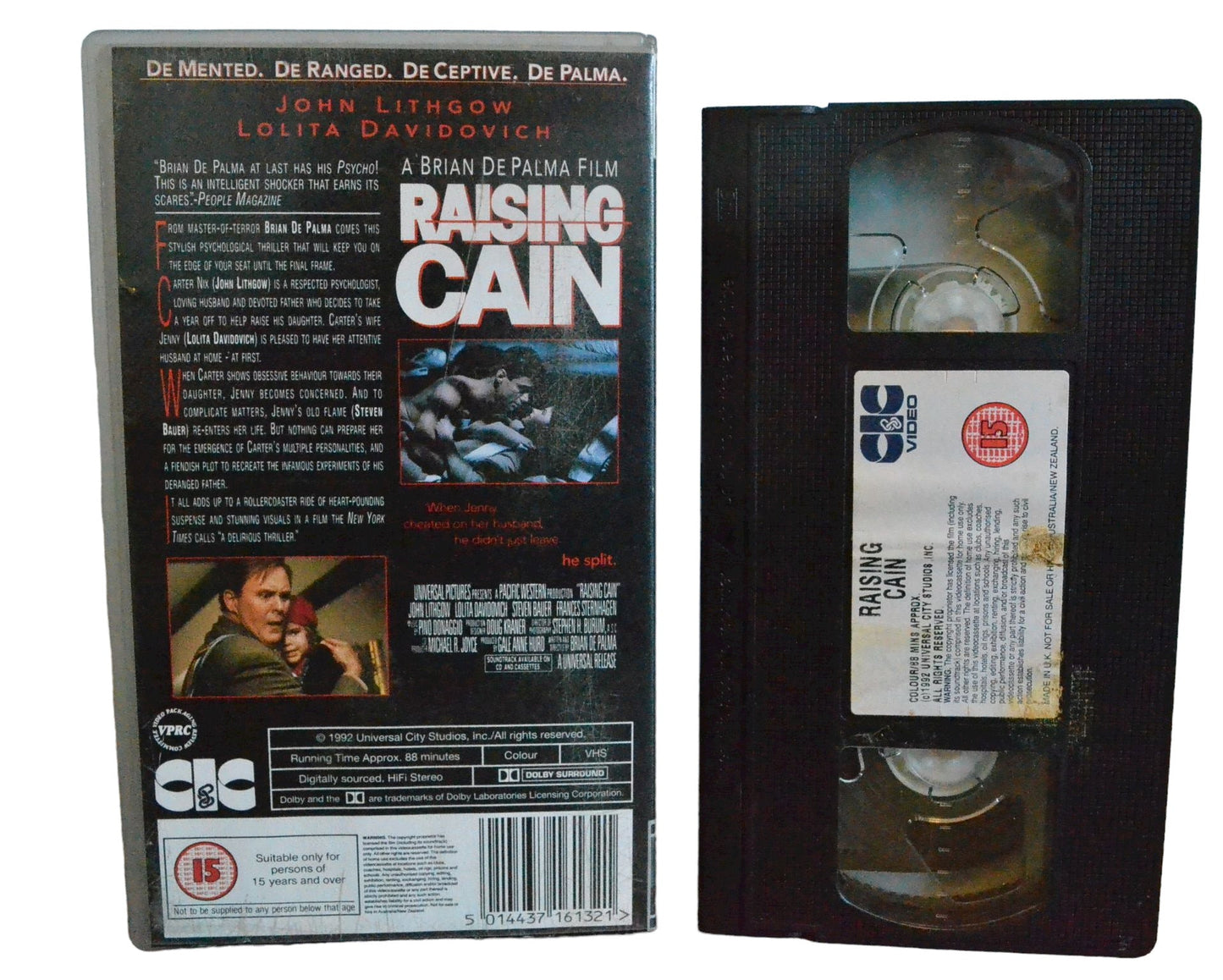 Raising Cain - 	John Lithgow - CIC Video - Action - Pal - VHS-