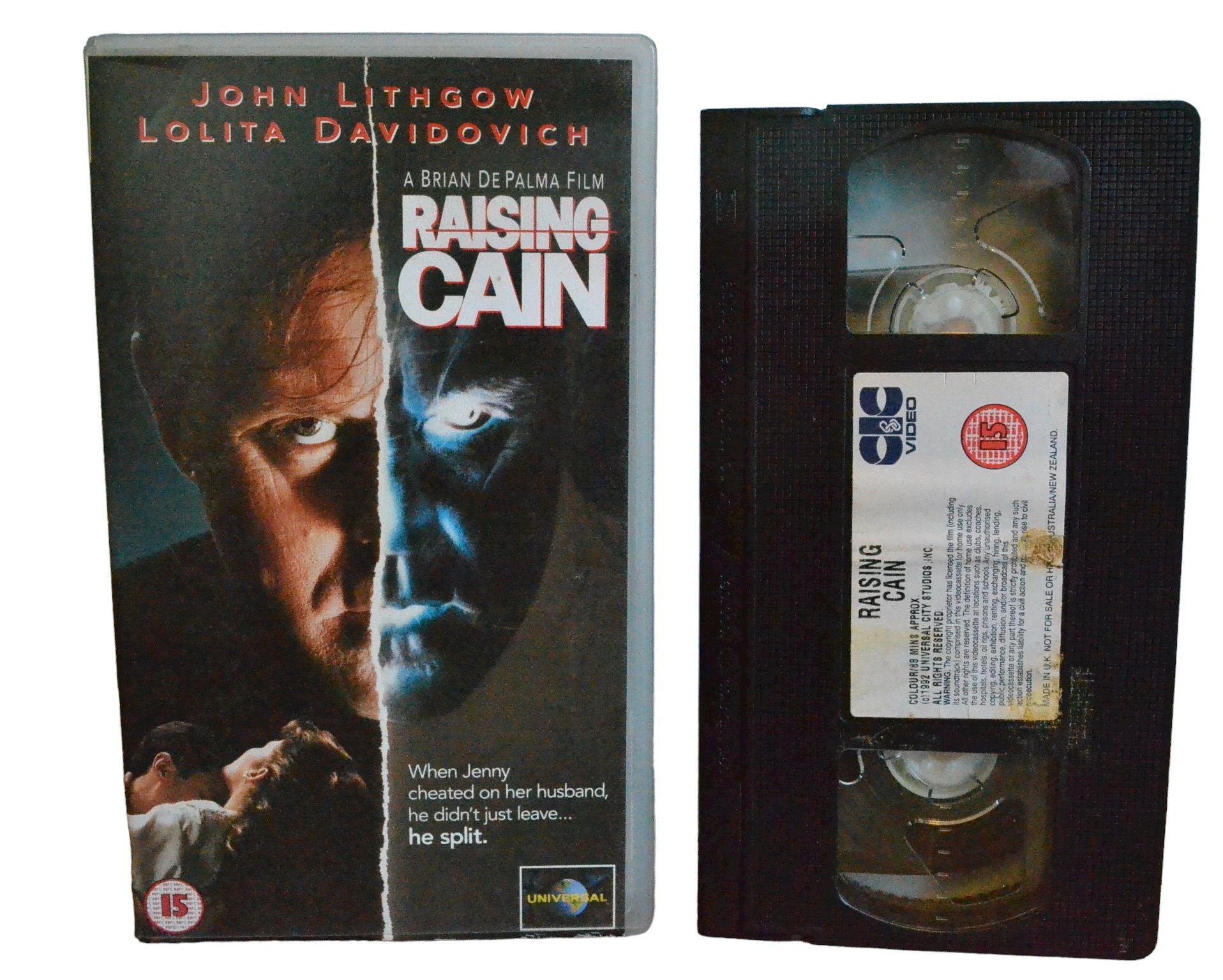 Raising Cain - 	John Lithgow - CIC Video - Action - Pal - VHS-