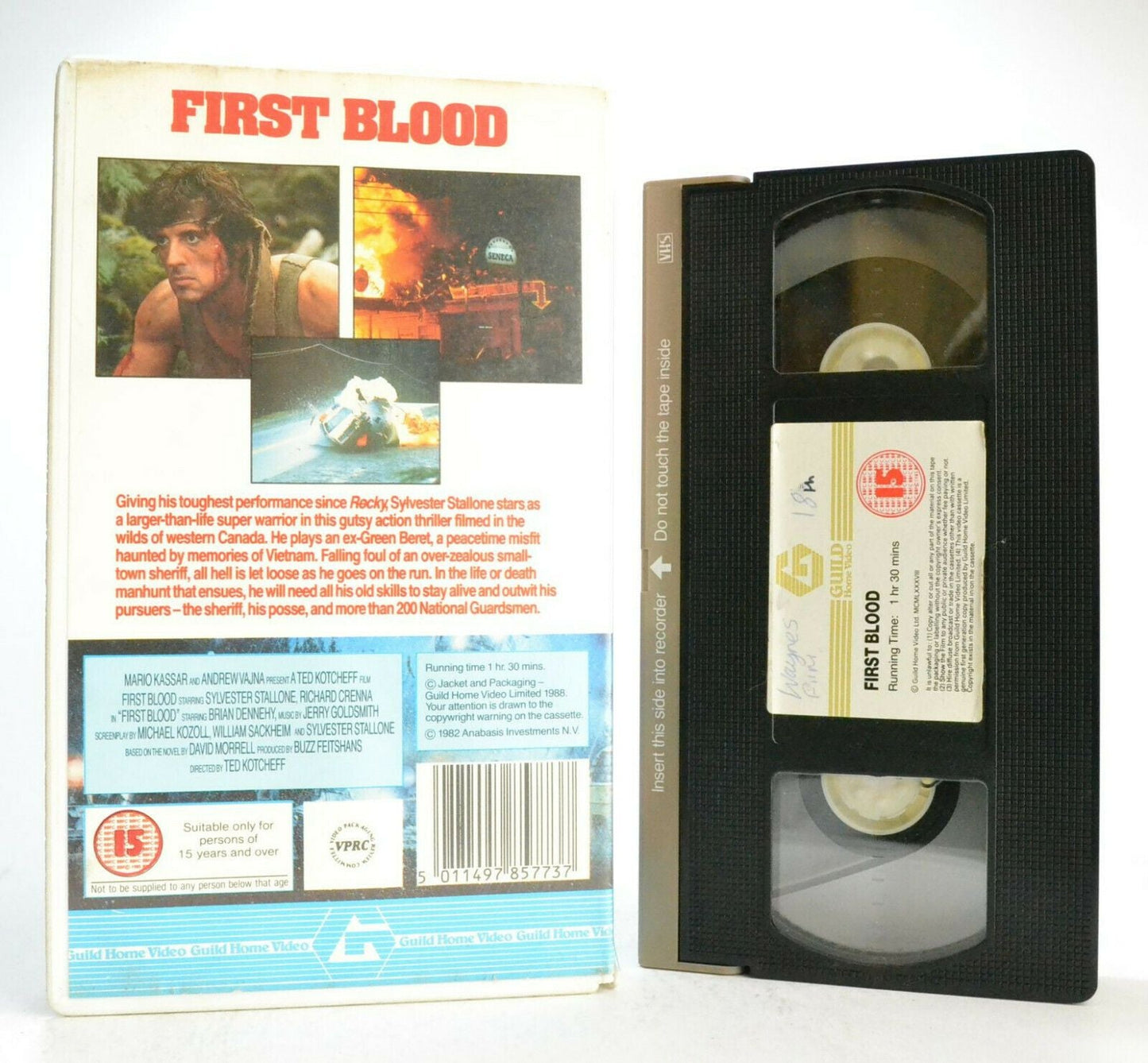 Rambo 1 First Blood - Iconic Sleeve Art - Stallone - Original 1988 - Guild - VHS-