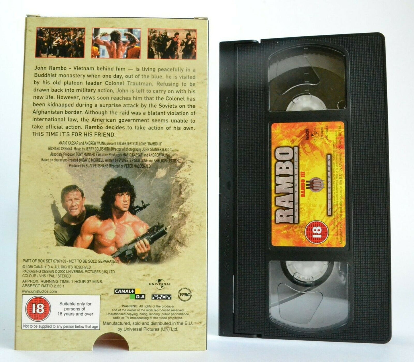 Rambo 3 - Action - Digitally Remastered - Widescreen - Sylvester Stallone - VHS-