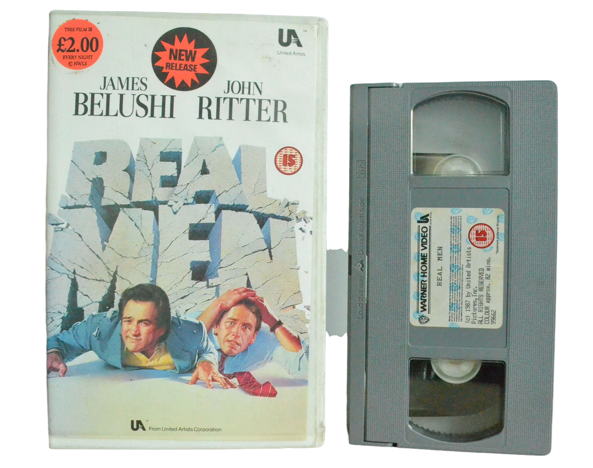 Real Men - James Belushi - Warner Home Video - Vintage - Pal VHS-