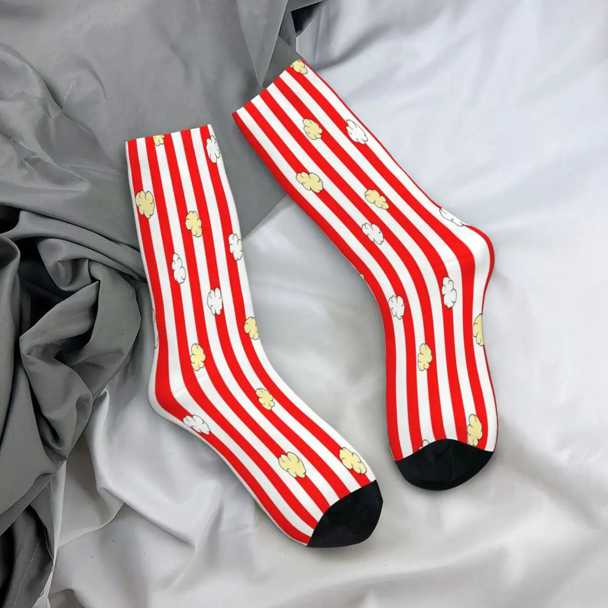 Red Stripe Popcorn Socks - Male Mens & Women Summer Stockings - Harajuku Fashion-