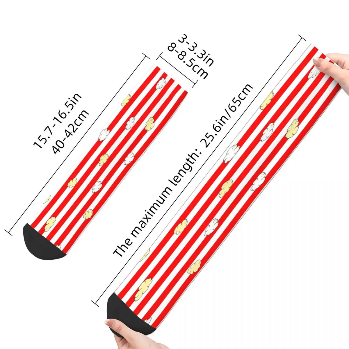 Red Stripe Popcorn Socks - Male Mens & Women Summer Stockings - Harajuku Fashion-