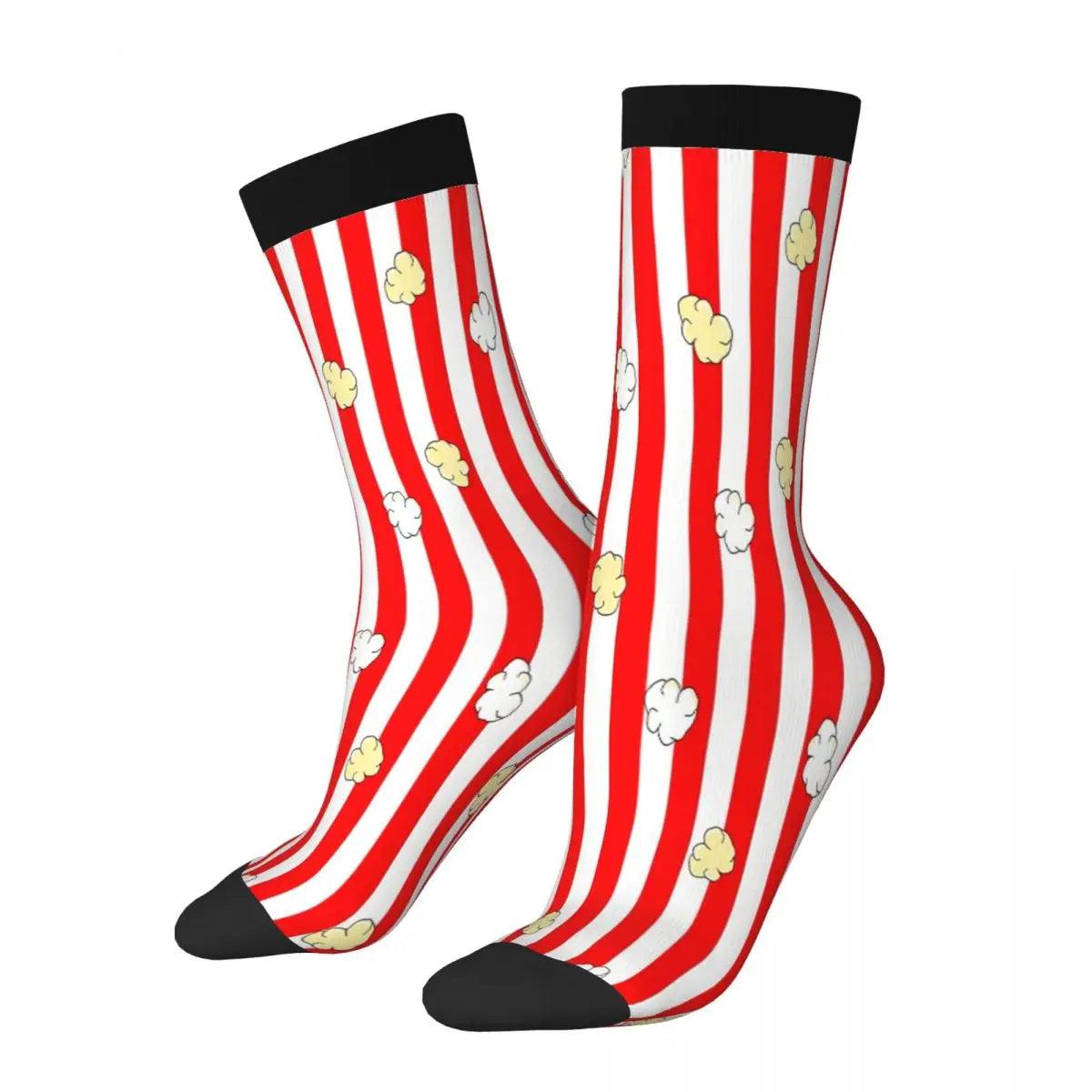 Red Stripe Popcorn Socks - Male Mens & Women Summer Stockings - Harajuku Fashion-2 Black-One Size-