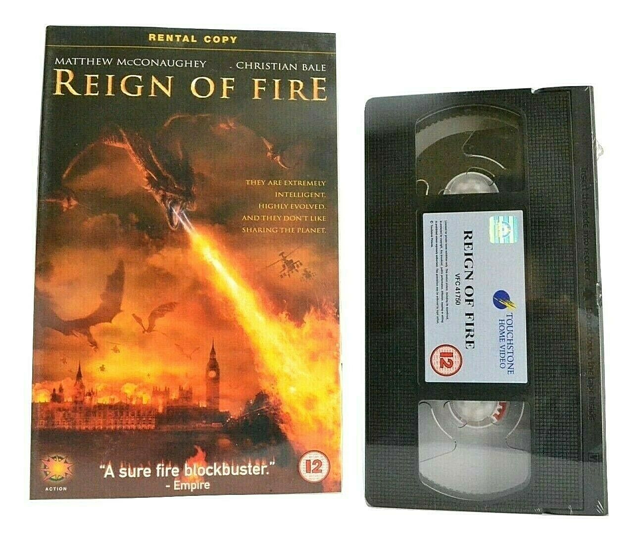 Reign Of Fire: Brand New Sealed - Fantasy - Large Box - Christian Bale - Pal VHS-