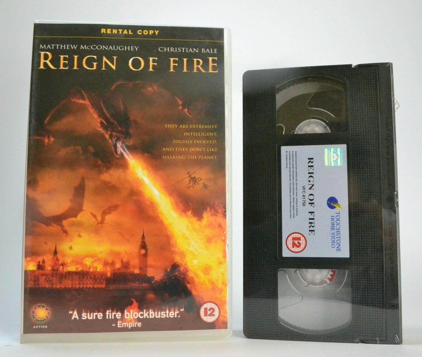 Reign Of Fire: Brand New Sealed - Fantasy - Large Box - Christian Bale - Pal VHS-