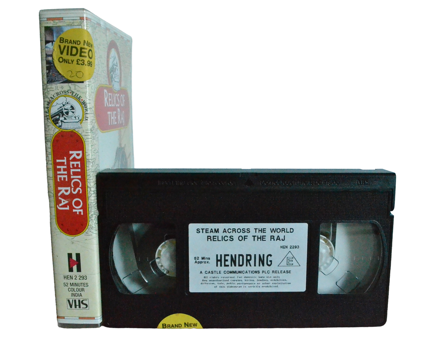 Relics of The Raj - Paul Vaughan - Hendring - HEN 2293 - Steam Trains - Pal - VHS-