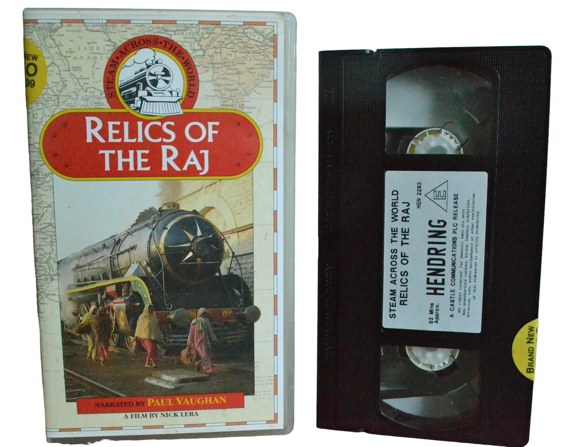 Relics of The Raj - Paul Vaughan - Hendring - HEN 2293 - Steam Trains - Pal - VHS-