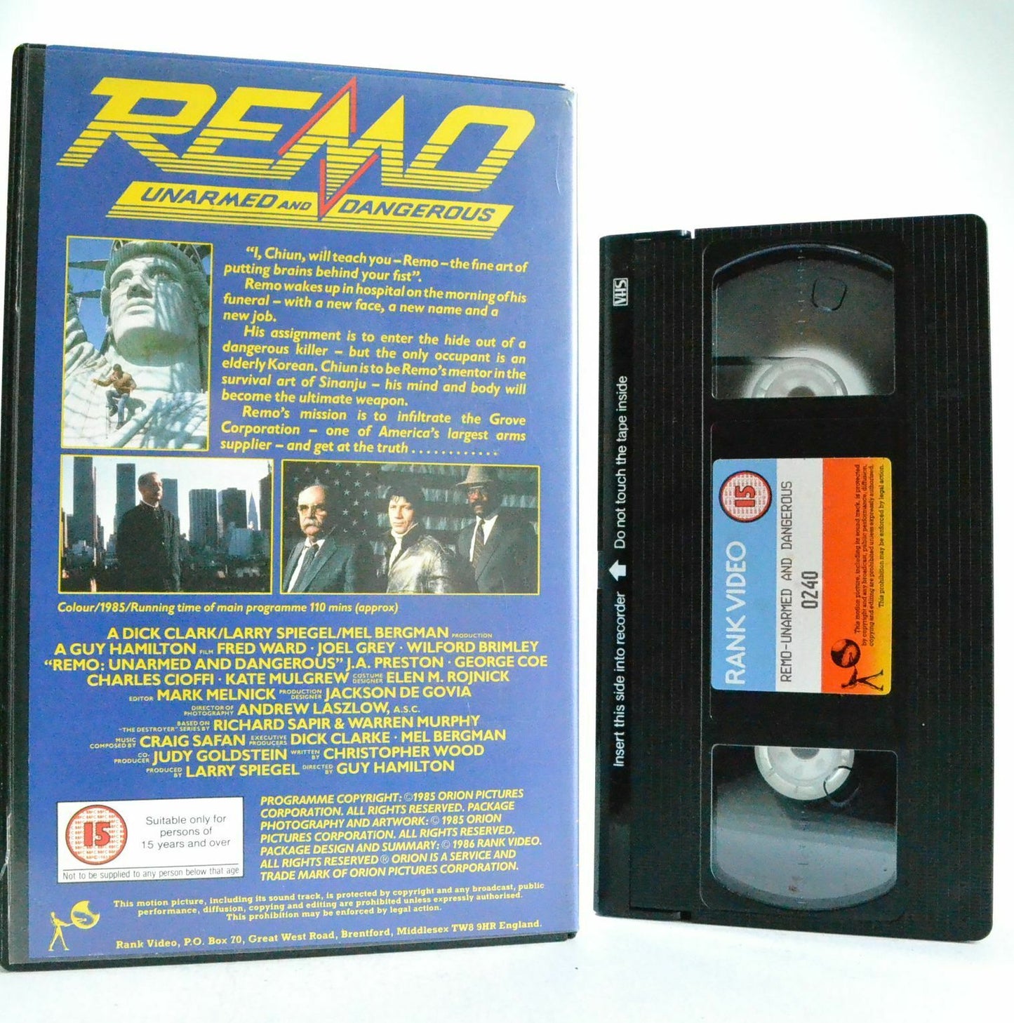 Remo: Unarmed And Dangerous - Action Thriller (1985) - Large Box - F.Ward - VHS-