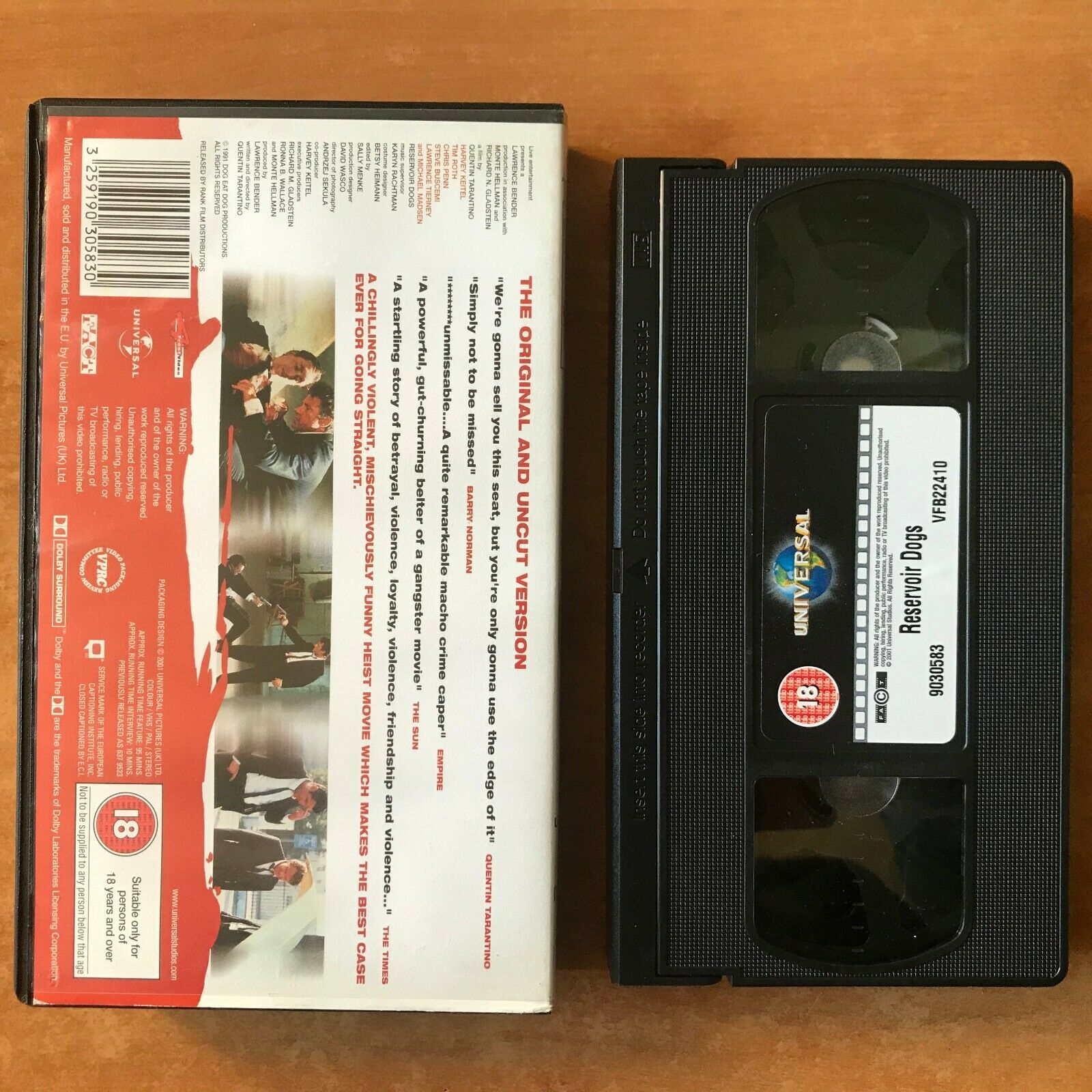 Reservior Dogs (1992); [Classic Tarantino] Crime Thriller - Harvey Keitel - VHS-