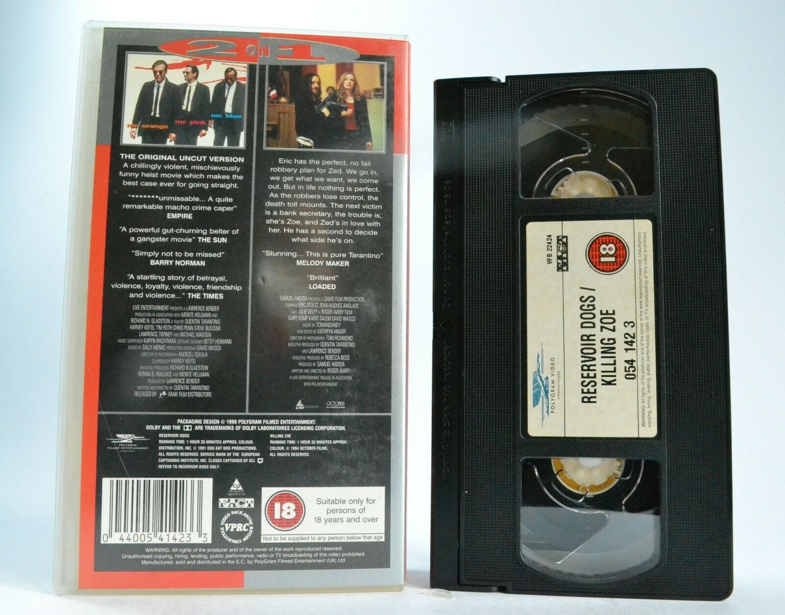 Reservior Dogs (Uncut Version) / Killing Zoe; [Pure Tarantino] Action - Pal VHS-