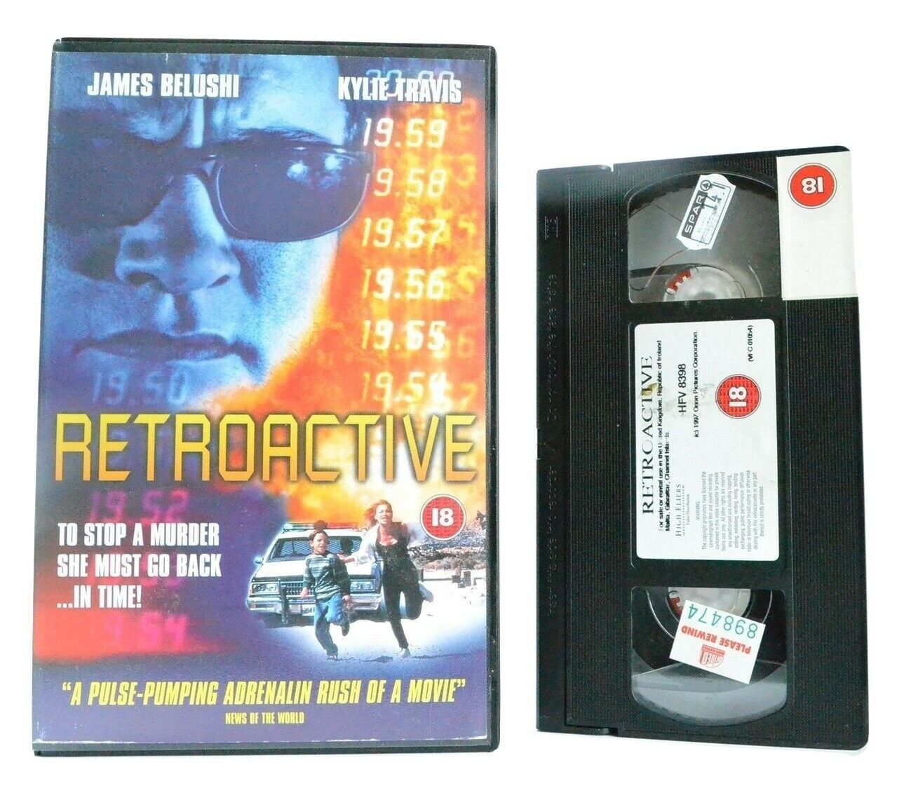 Retroactive: J.Belushi/K.Travis - Sci-Fi (1997) - Large Box - Ex-Rental - VHS-