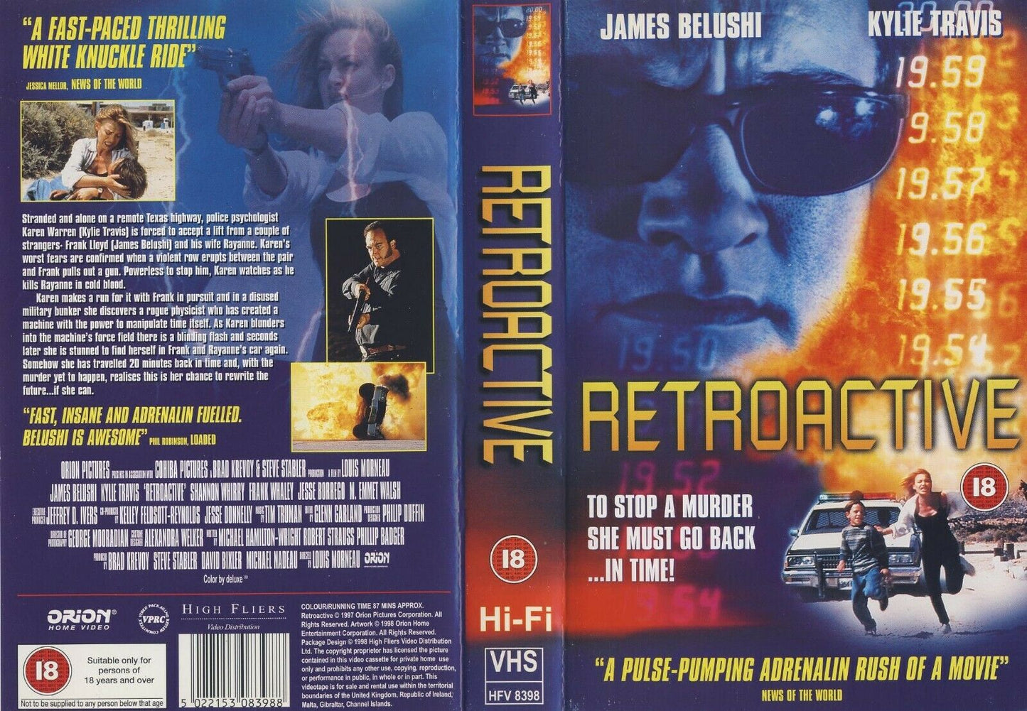 Retroactive: J.Belushi/K.Travis - Sci-Fi (1997) - Large Box - Ex-Rental - VHS-