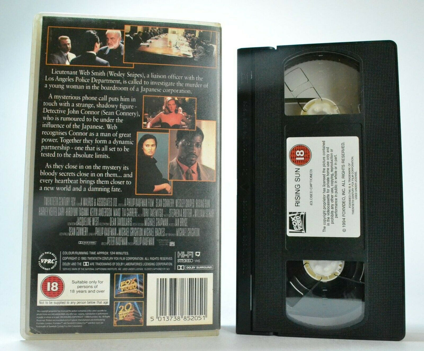 Rising Sun (1993); [Michael Crichton] - Crime Thriller - Sean Connery - Pal VHS-