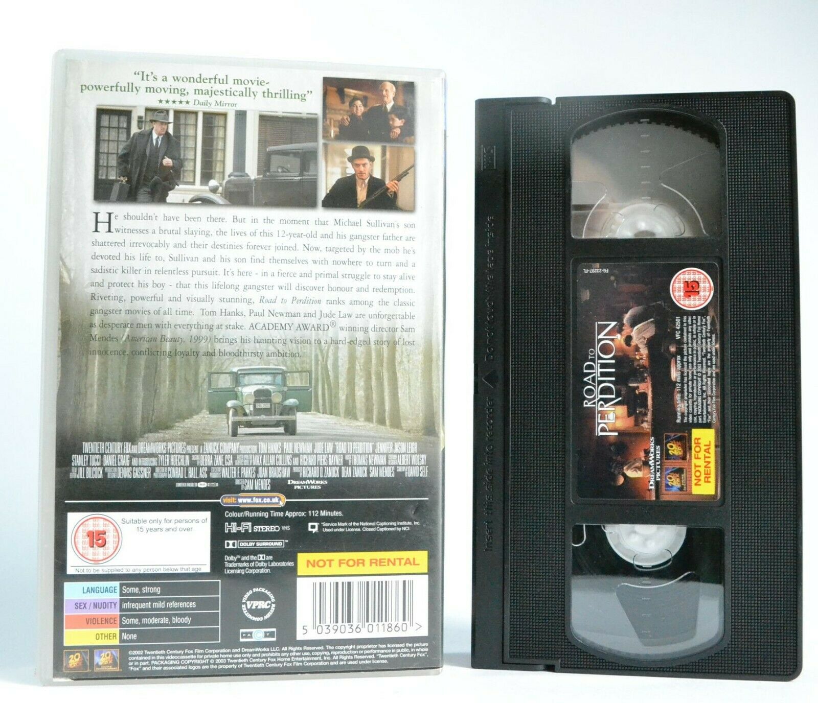 Road To Perdition: Based On M.A.Collins Graphic Novel - Crime Action - Pal VHS-