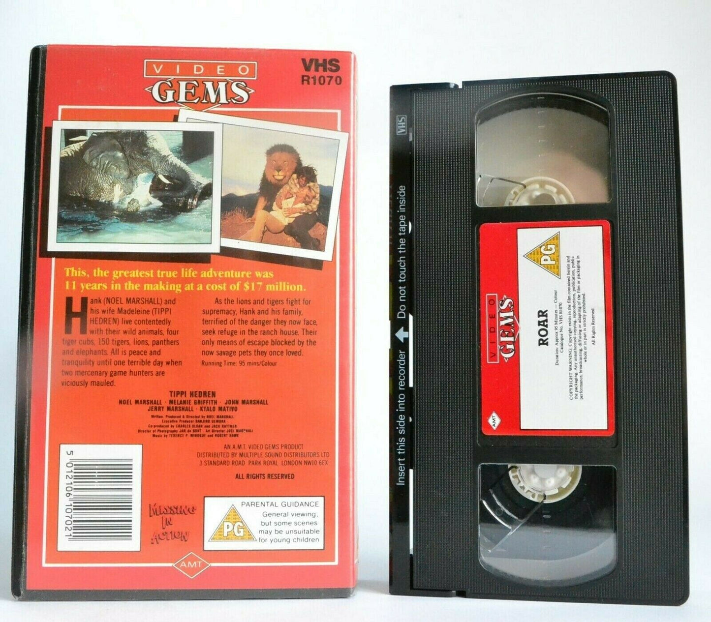 Roar (Video Gems): By Tipi Hedren - Documentary - Wild Animals - Lions - Pal VHS-