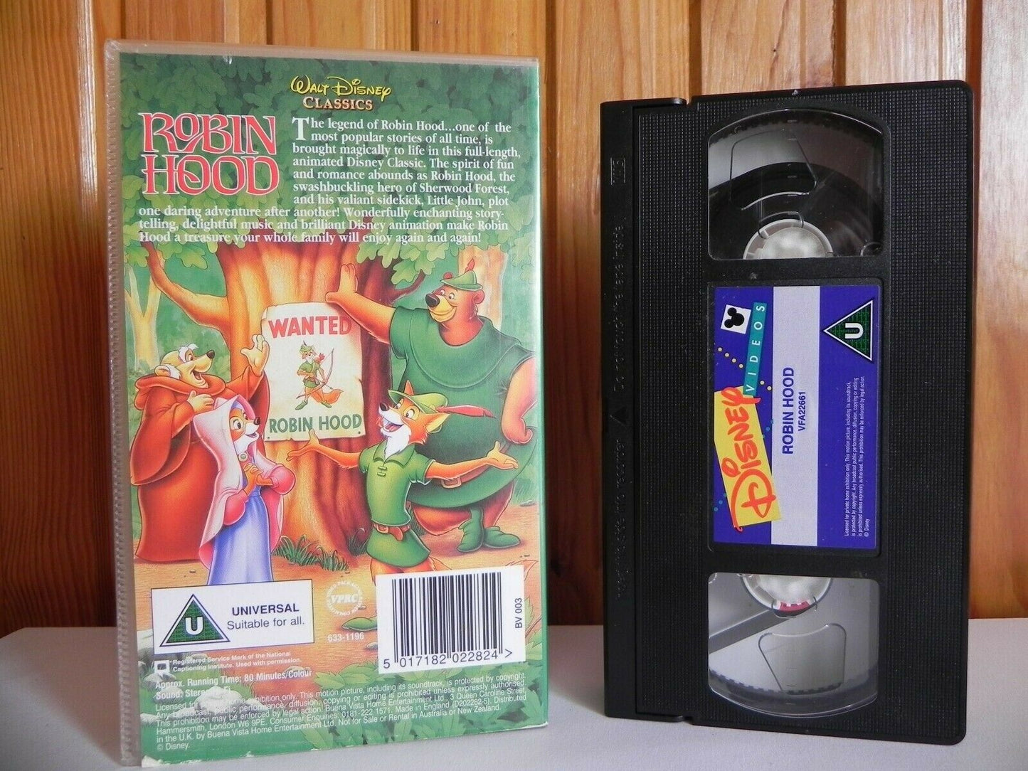 Robin Hood - Walt Disney Classics - Animated - Adventure - Children's - Pal VHS-