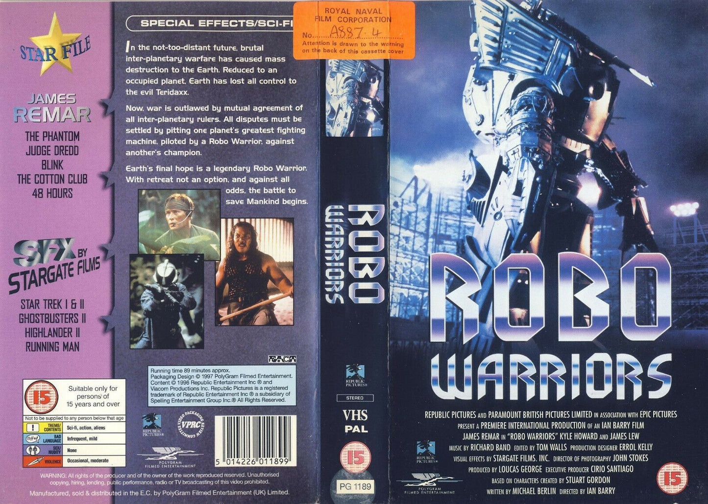 Robo Warriors - Galactic Warfare - Cyberpunk - Sci-Fi - Ex-Rental - Pal VHS-