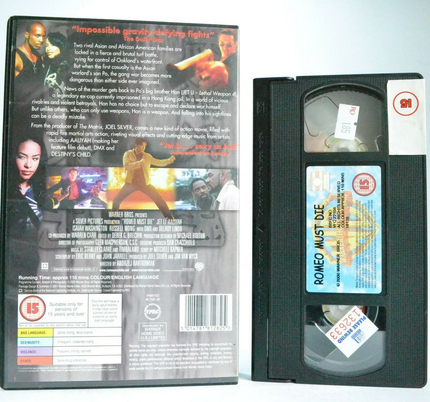 Romeo Must Die: Jet Li/Aaliyah - Action (2000) - Large Box - Ex-Rental - Pal VHS-