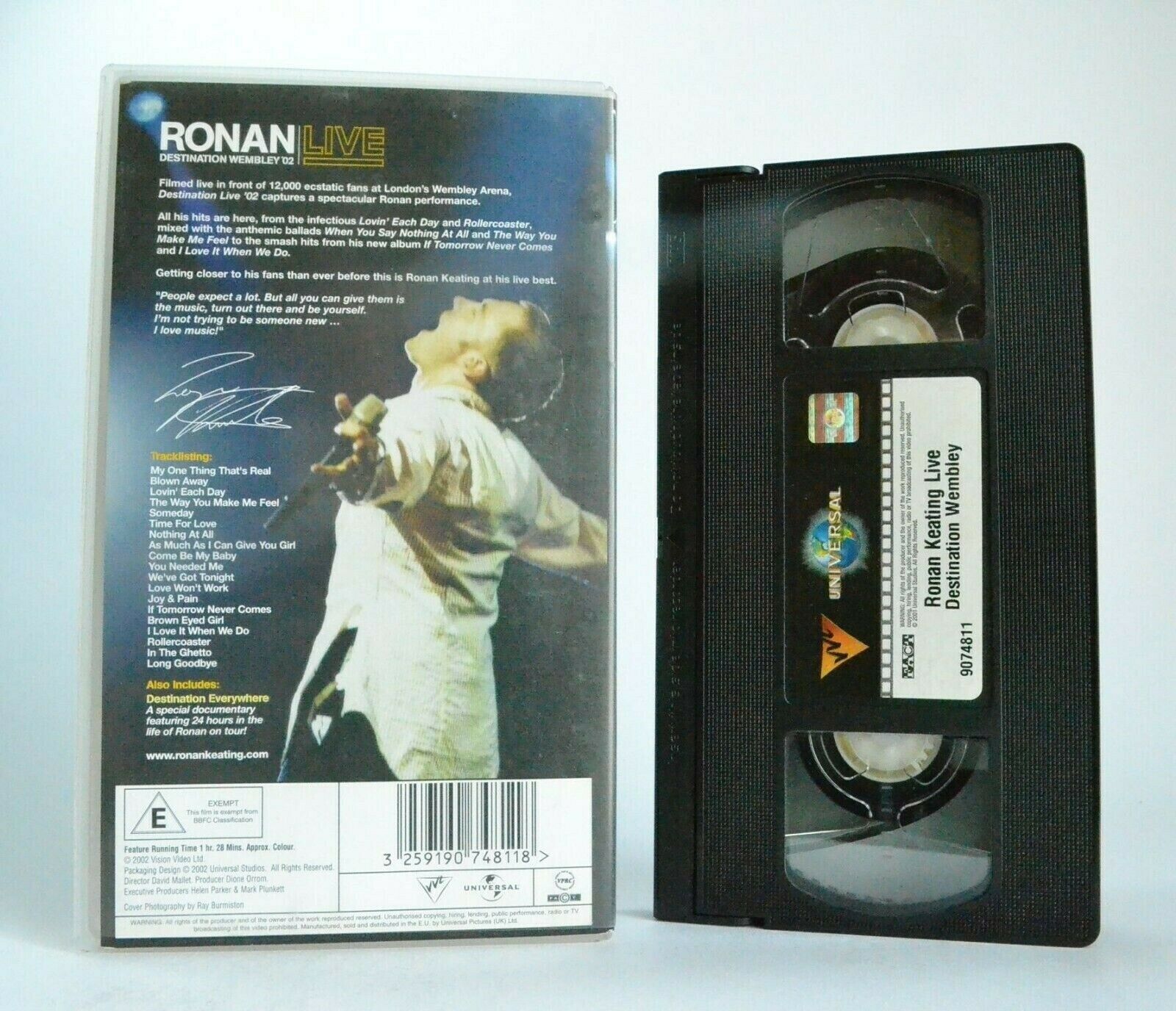 Ronan Keating: Live Destination Wembley '02 - Greatest Hits - Music - Pal VHS-